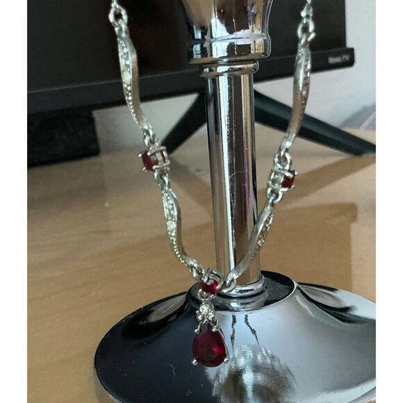Vintage Silver Necklace with Rudy’s and rhinestones - Picture 2 of 2
